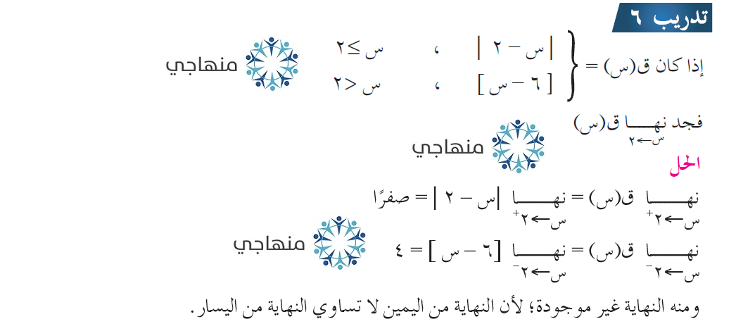 إجابات أسئلة نظريات النهايات التوجيهي العلمي